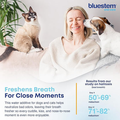 bluestem Freshens Dog and Cat Breath - Safe and Effective Dental Water Additive - 17 Ounce - Chicken