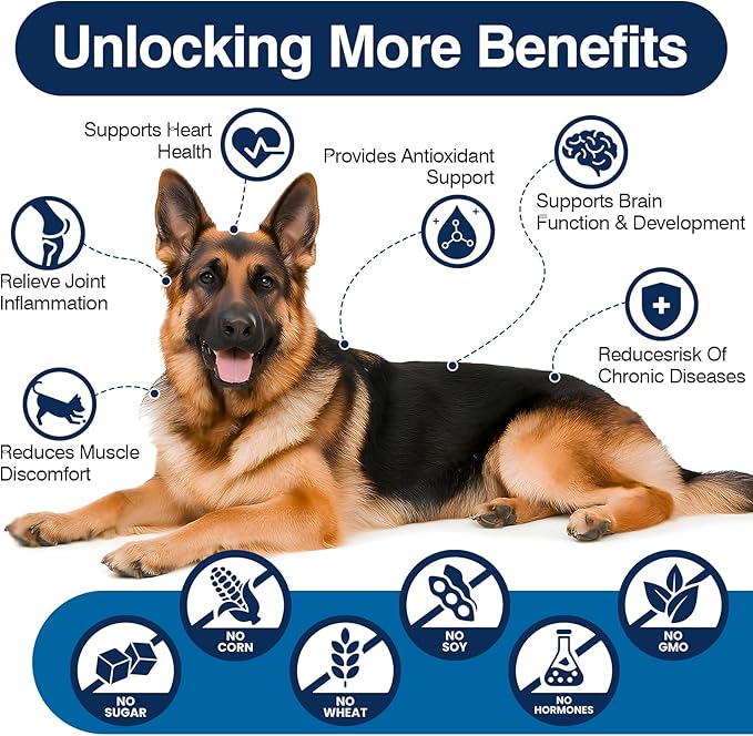 TTLXBL Omega 3 Skin and Coat Supplement for Dogs 200 Chews Dog Fish Oil Supplements with EPA & DHA Fatty Acids Dry Skin Relief for Dogs Shedding Allergy Itching Promotes Heart Hip Joint(Peanut Butter)