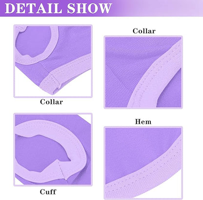 Cotton Dog Shirt with 'Little Miss Adorable' Corgi Head Print, Soft & Breathable Pet Apparel for Small, Medium, and Large Dogs, All-Season Sleeveless Vest, Cute and Comfortable Dog Outfit.Purple L