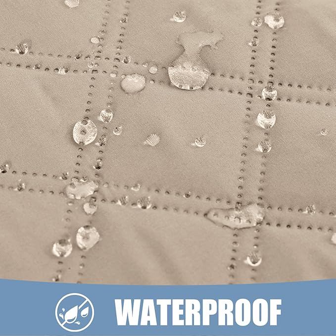 Smiry Waterproof Couch Covers for Dogs Washable, Reversible Pet Couch Covers for 3 Cushion Sofa Pet Friendly, Soft Sofa Furniture Protector for Dogs Cat Kids, Checkered (30"x60", Taupe/Beige)