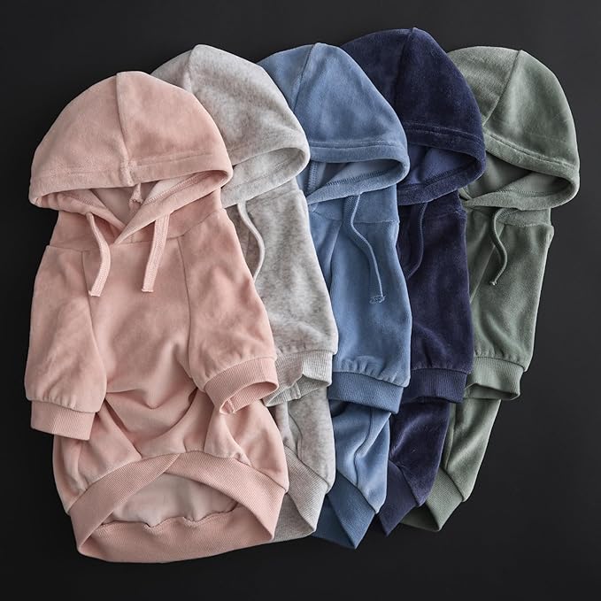 Pet Passion Cooper II Organic Cotton Velour Dog Hoodie Pet Coat for Small, Medium and Large Dogs, Pink, Medium