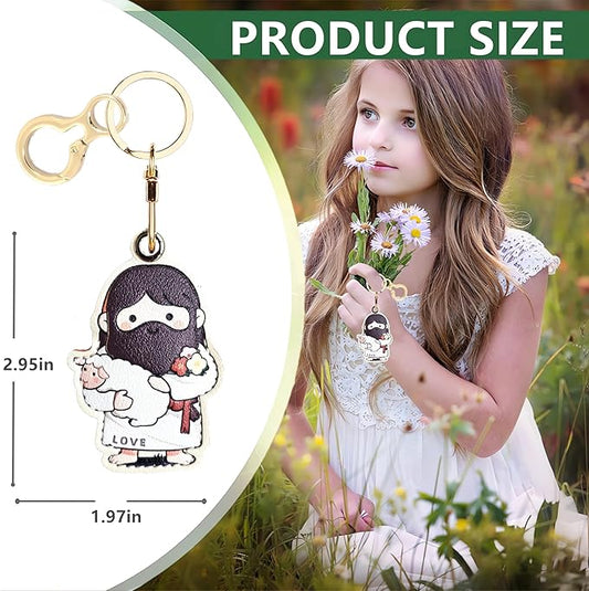 Leather Keychain Holder Case Compatible with AirTag,Cute Protective Cover with Keyring,Anti-Scratch Finder GPS Tracker Case for Wallet Keys,Bag,Pets,Backpack(E)
