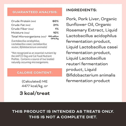 Primal Freeze Dried Pork Liver Cat Treats with Probiotics, Liver, Laugh, Love Crunchy Treats for Cats, 1.5 oz