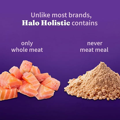 Halo Holistic Dog Food Wild Caught Salmon & Whitefish Formula, Healthy Grains Dry Dog Food, Complete Digestive Health, Kibble for Adult Dogs, 21 lb Bag