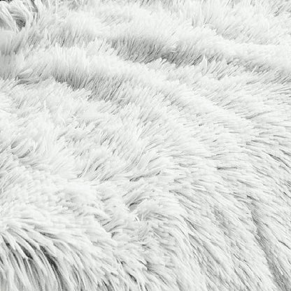 Best Friends by Sheri The Original Calming Donut Dog Bed for Extra-Small Dogs up to 10 lbs, Shag Faux Fur, Frost Gray, 18" x 18"