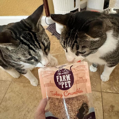 Farm To Pet - Cat Treat Crumbles - 3 oz Single Ingredient Turkey Cat Treats or Snacks - Healthy for Indoor Cats and Kitten- Essential Products (Mix with Wet or Dry Food)