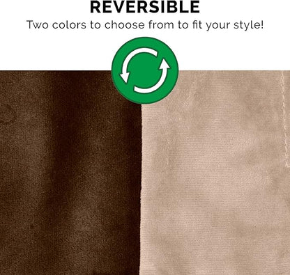 Furhaven Waterproof Throw Blanket for Dogs & Indoor Cats, Washable - Two-Tone Luxe Velvet Dog Blanket - Brownstone, Medium