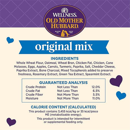 Old Mother Hubbard Wellness Original Mix Dog Biscuits,Natural,Training Treats,Four Flavors,Small Size,(20 Ounce Bag),(Pack of 2)