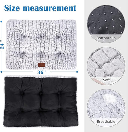 ULIGOTA Dog Bed Crate Mat Plush Kennel Pad for Small to Large Dogs - Soft, Anti-Slip, Comfy