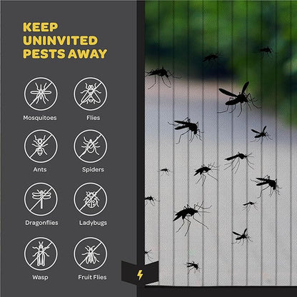 Hands-Free Magnetic Screen Door, Heavy Duty, Self Sealing Screen Door Mesh Protector, Pet and Kid-Friendly, Stay-Open Buckle, Keeps Bugs Out While Letting Nature in, Fits Door Size (36" x 82")
