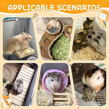 40 PCS Hamster Toys Set, Guinea Pig Toys Enrichment Hamster Tubes and Tunnels, Rat Enrichment Toy with Bridge, Seesaw, Swing, Ball for Gerbils, Chinchillas, Dwarf and Syrian Mouse