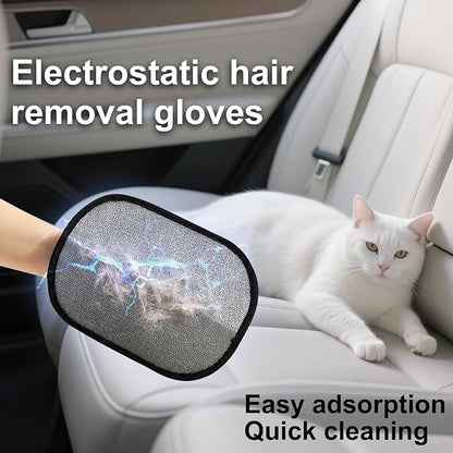 2-PCS Pet Hair Remover Gloves with A Hair/Lint Removal Tool, Reusable Magic Brush Pet Hair Removal Glove for Dogs & Cats, Remove Dog/Cat Hair from Couch, Carpet, Car Seat.