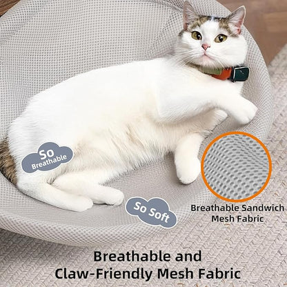 Lilyang Large Cat Desk Bed – Sunken Cat Hammock, 19.5"x15" Spacious Zone, Secure Bed with Dual Clamps & Steel Frame, Supports Up to 50 lbs, Reversible & Washable Bed Cover