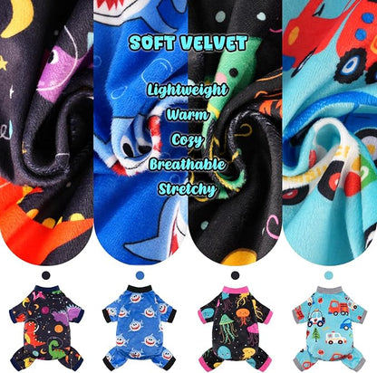 4 Pack Dog Pajamas Soft Lightweight Dog Recovery Suit Onesie Clothes for Small Medium Female Pet Boys Girls Dogs