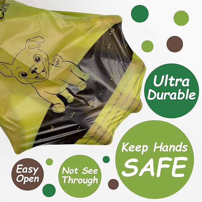 Greener Walker Poop Bags for Dog Waste-300 Bags,Extra Thick Strong 100% Leak Proof Biodegradable Dog Waste Bags(Brown)