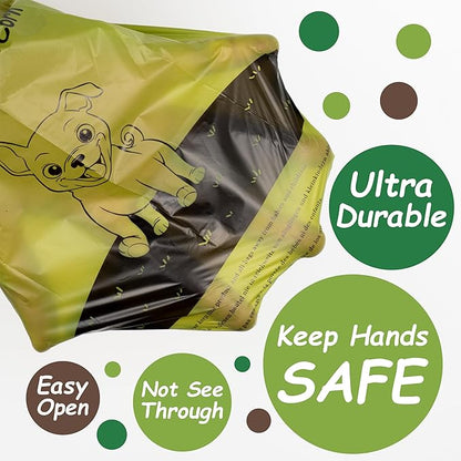 Greener Walker Poop Bags for Dog Waste-300 Bags,Extra Thick Strong 100% Leak Proof Biodegradable Dog Waste Bags(Green)