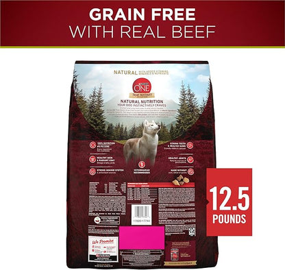 Purina One True Instinct Dry Dog Food, Muscle & Joint Support, Grain-Free Real Beef - 12.5 lb Bag