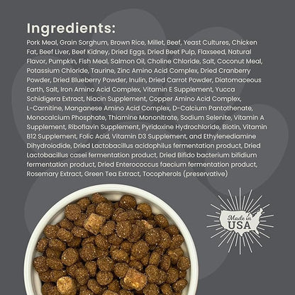 Muenster Perfect Balance Raw Pork Kibble Mix with Freeze Dried Beef for Dogs - High Protein, No Corn, Wheat, or Soy - Probiotic Dog Food Raw Treats for Healthy Gut - All Life Stages, 3.5 lb Bag