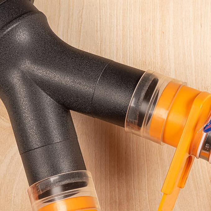 POWERTEC 70469 Clear PVC Pipe 2-1/2" x 36" Long, 2-1/2" OD 90 Degree Elbow and 2-1/2" Pipe Coupling for Dust Collection Hose & Fittings