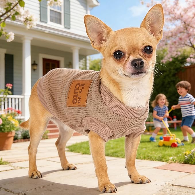 2 Pack Dog Shirt Vest Dog Clothes for Small Dogs Summer Waffle Puppy T-Shirts Soft Sleeveless Pet Clothes Lightweight Medium Large Doggy Outfit Cat Clothing (Purple+Khaki, XX-Large)