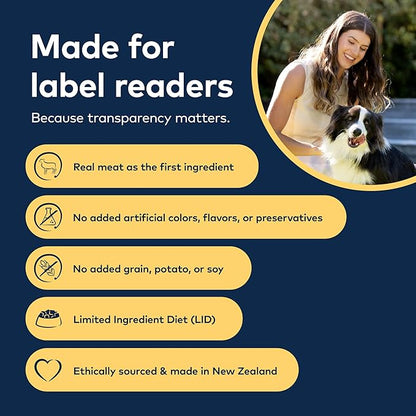 ZIWI Peak Air-Dried Dog Food – Mackerel & Lamb - All Natural, High Protein, Grain Free, Limited Ingredient w/ Superfoods (16oz)