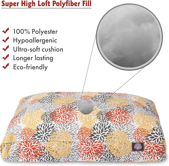 Majestic Pet Citrus Blooms Medium Rectangle Pet Bed