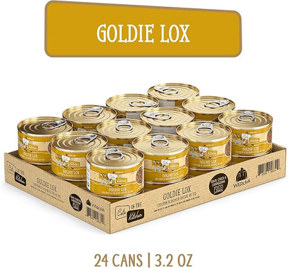 Weruva Cats in The Kitchen, Goldie Lox with Chicken & Salmon Au Jus Cat Food, 3.2oz Can (Pack of 24)