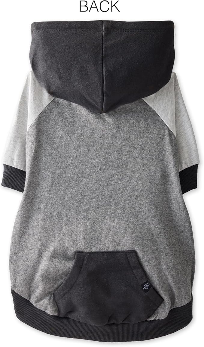 Pet Passion Rocky – The Original Lightweight Hooded Tee 100% Organic Cotton Dog Hoodie Pet Coat Sweater for All Sized Dogs, Original Black Color Block, X-Large (55-80 lbs)