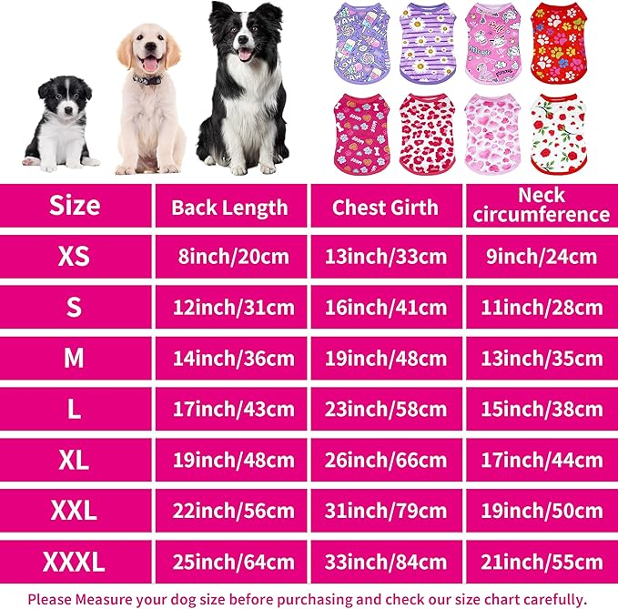 8PCS/Pack Dog Shirts Pink for Medium Dog Girl Female Sleeveless T Shirts Cats Doggie Puppy Tank Top Tee Vest