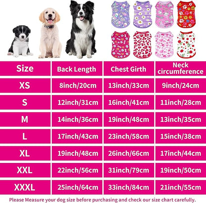 8PCS/Pack Dog Shirts Pink for Small Dog Girl Female Sleeveless T Shirts Cats Doggie Puppy Tank Top Tee Vest