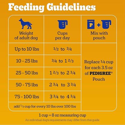 Pedigree Adult Dry Dog Food, Complete Nutrition, Roasted Chicken & Vegetable Flavor, 18 lb. Bag