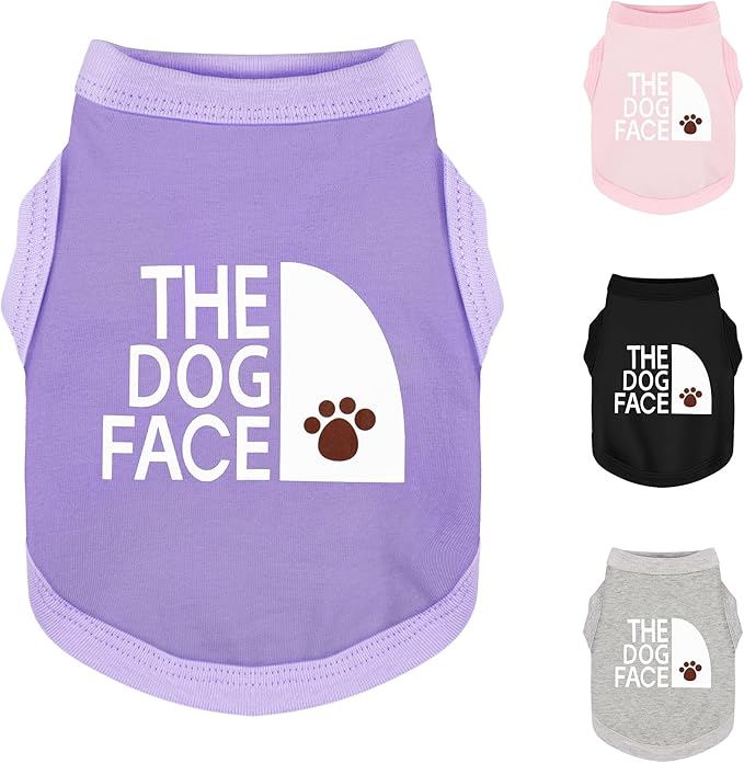 Personality Canine Attire: Soft, Lightweight Cotton Dog Clothes with 'The Dog Face' Print. Small and Medium Breeds, Perfect for Everyday Wear, Comfortable and Breathable Dog Shirt Purple 4XL