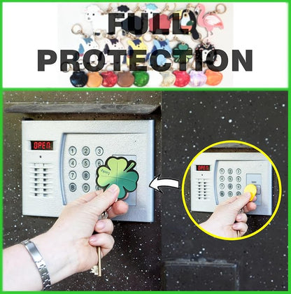 Leather Keychain Holder Case Compatible with AirTag,Cute Protective Cover with Keyring,Anti-Scratch Finder GPS Tracker Case for Wallet Keys,Bag,Pets,Backpack(Four-Leaf Clover)