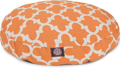 Peach Trellis Large Round Indoor Outdoor Pet Dog Bed With Removable Washable Cover By Majestic Pet Products