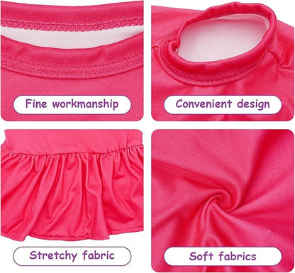 4PCS/Pack Dog Dresses Shirts Pink for Medium Dogs Girl Female Purple Red Skirts Spring Summer Clothes Pet Apparel Cat Sundress Stretchable Lightweight Outfit M