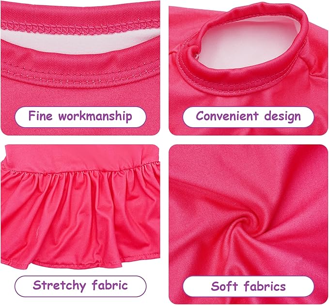 4PCS/Pack Dog Dresses Shirts Pink for Extra Large Dogs Girl Female Purple Red Skirts Spring Summer Clothes Pet Apparel Sundress Stretchable Lightweight Outfit XL