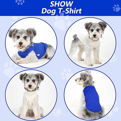 2 Pack Dog Clothes for Small Dogs Summer Dog Shirt Vest Girl Boy Lightweight Puppy T-Shirts Blank Soft and Cool Pet Clothing Sleeveless Medium Large Dog Outfit (White+Blue, XXX-Large)
