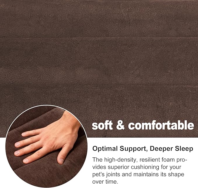 pobopobo Dog Crate Pad, Ultra Soft & Anti-Slip Kennel Mat, Secure Fit for Metal Crates & Dog Cages, Washable Cozy Bed for Small Medium Large Dogs (Dark Brown, S(23"*14"*1.5"))