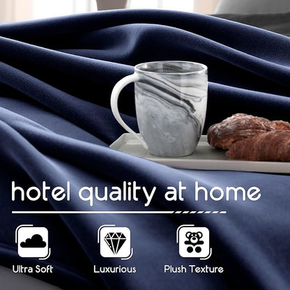 King Throw Blanket | Original Blanket | Snuggle-Ready | Durable Machine Washable Pet Friendly | All-Season Comfort | Layering Bed Sofa Blanket | Blanket for Bed | Cozy Throw Blanket | Navy