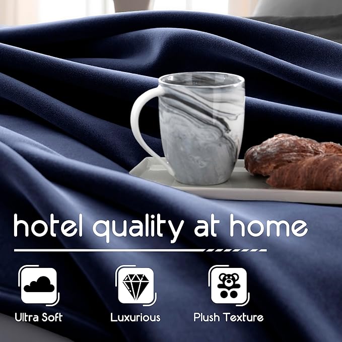 Vellux Original Queen Blanket - Soft Nylon Insulated Blanket for Bed Couch - Lightweight Machine Washable All Season - Pet Friendly Durable Wont Pill or Lint - 90x90 – Navy