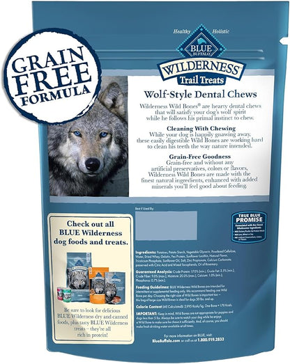 Blue Buffalo Wilderness Wild Bones Grain-Free Dental Chews Dog Treats, Mini, 10-oz Bag