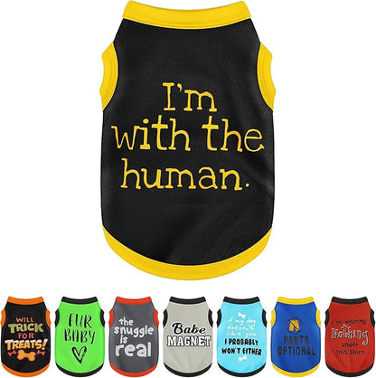Elevate Your Pet's Seasonal Style with Playful Panache: with Adorable Beautifully Printed Dog Shirts Featuring Hilarious Printed Patterns for Airy Comfort in Summer and Fall Classic Series5 Medium