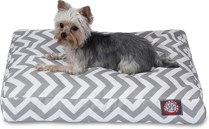 Majestic Pet Chevron Rectangle Dog Bed Washable – Non Slip Comfy Pet Bed – Crate Bed with Removable Washable Cover – Kennel Bed for Sleeping, Polyester Fiber, Small, Gray