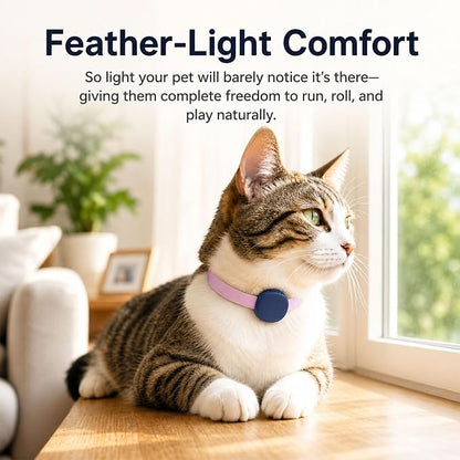 Cat Collar Holder Case for Life360 Tile Sticker 2024 (Smallest Tracker) | Lightweight, Ultra-Durable Anti-Lost Silicone Protective Cover for Pet Accessories, Fits 0.43-0.85" Width, 2-Pack Pink
