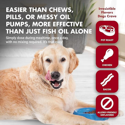 LIQUID-VET K9 Itch & Allergy Advanced Formula, AntiItch & Allergy Support with Omega3s Fish Oil, MSM, Vitamin E, and Hyaluronic Acid Dog Care Essentials for Dry, Sensitive Skin