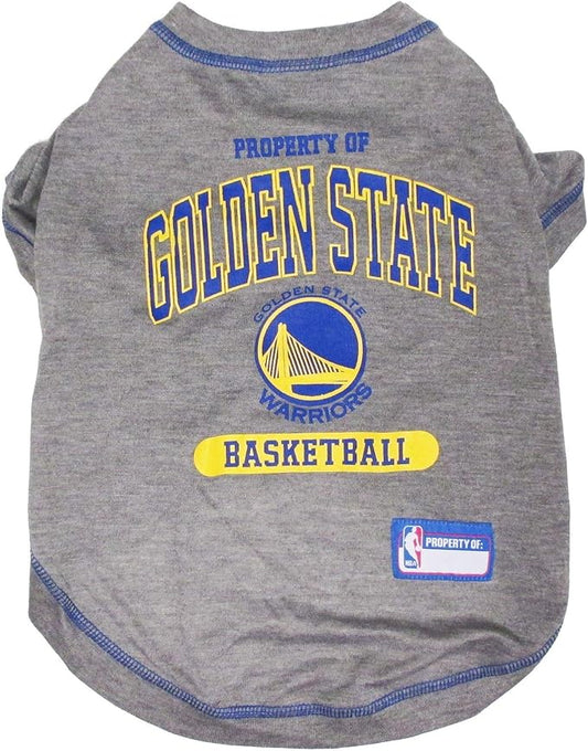 Pets First NBA Licensed Hoodies & T-shirt for Dogs & Cats, Golden State Warriors, Medium
