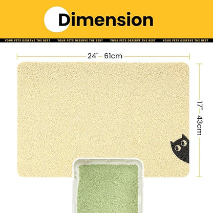 Conlun Cat Litter Mat Litter Trapping Mat, Premium Durable PVC Cute Cat Litter Box Mat, Non-Slip, Less Waste Kitty Litter Mat, Soft on Kitty’s Paws, 24”x 17” cat matts for litter