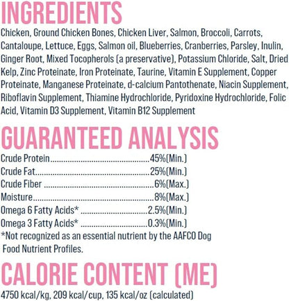 Stewart Raw Naturals Freeze Dried Raw Dog Food or Meal Topper, Chicken and Salmon Recipe, 8 Ounce Bag, Complete and Balanced Nutrition
