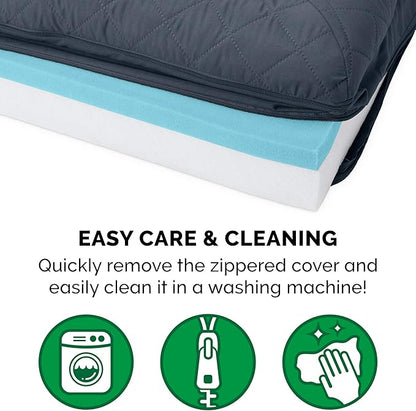 Furhaven Cooling Gel Dog Bed for Medium/Small Dogs w/ Removable Bolsters & Washable Cover, For Dogs Up to 35 lbs - Quilted Sofa - Iron Gray, Medium