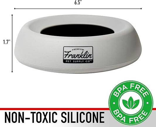 Franklin Pet Supply Co. Spill Proof Pet Bowl - No Splash Travel Water + Food Dish for Dogs + Cats - Portable - 16 oz. - BPA Free